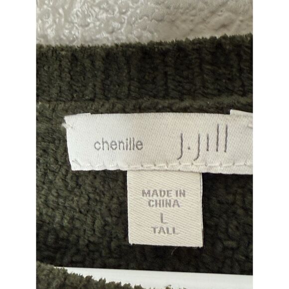 J. Jill Women’s Olive Green Chenille Cable Knit Sweater Size LT L Tall Large - Picture 2 of 8